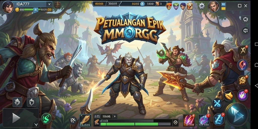 Screenshot IDA777 menampilkan aksi pertempuran seru dalam game MMORPG.