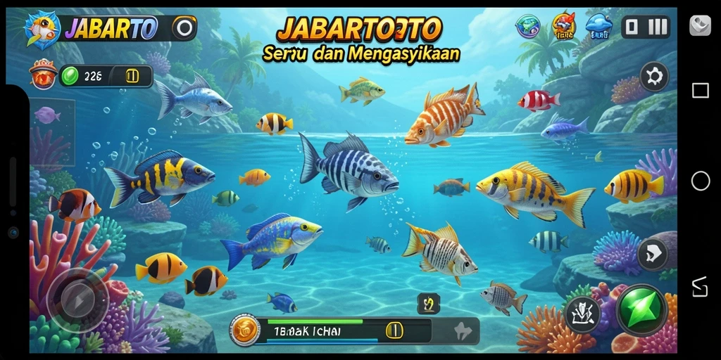 Tampilan gameplay JABARTOTO yang seru saat menembak ikan.