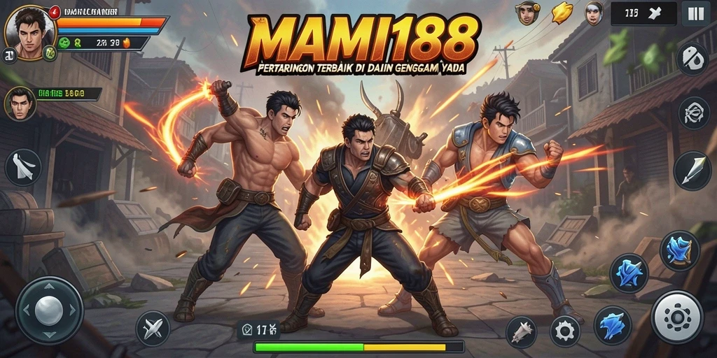 Screenshot MAMI188 menunjukkan pertarungan seru antara karakter-karakter kuat.
