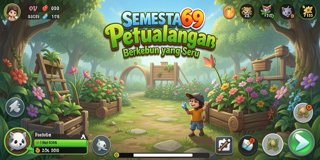 Tangkapan layar utama SEMESTA69 menampilkan keindahan pertanian virtual.