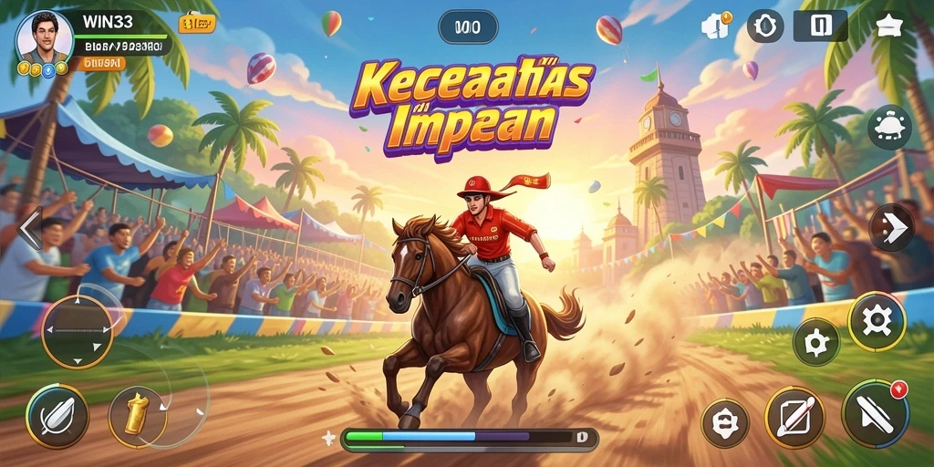 Tangkapan layar gameplay menampilkan balapan seru di sirkuit yang menantang.